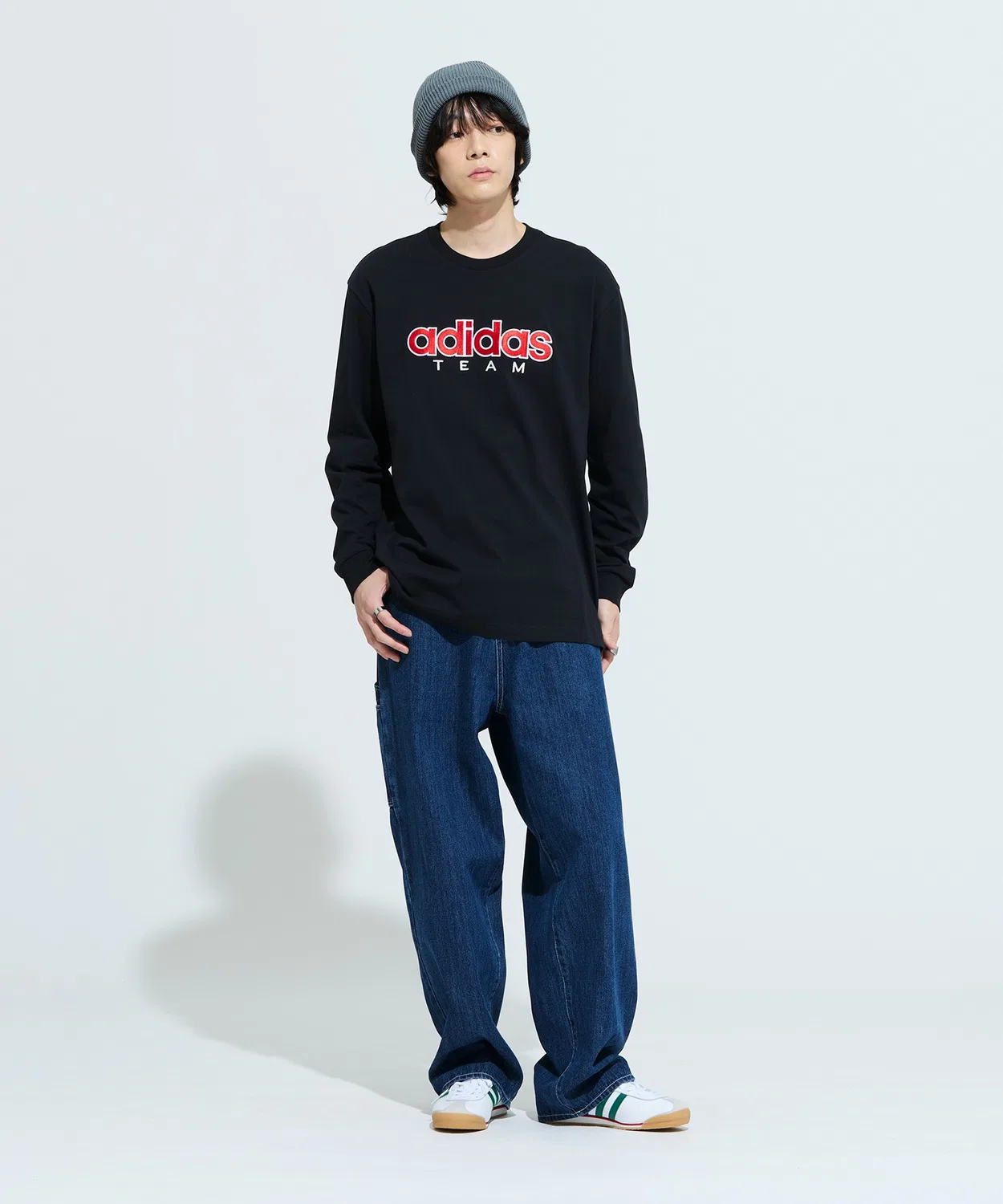 Мужское/Женское футболка с длинным рукавомс принтом Adidas Originals, Black — фото 2