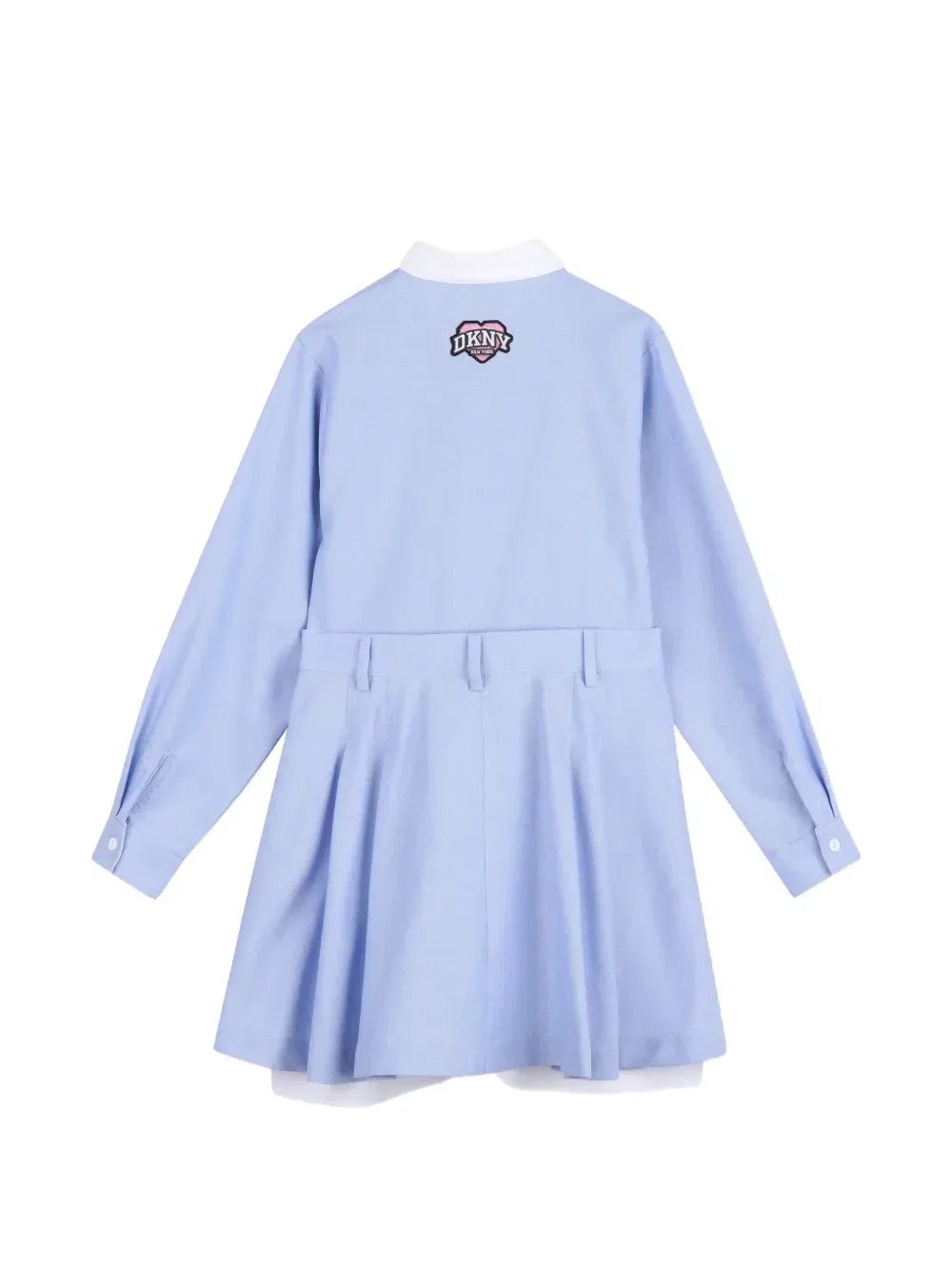 Плиссированное платье с нашивкой-логотипом Dkny Kids, синий — фото 2