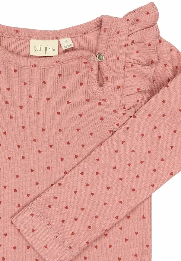Боди Petit Piao, dusty rose heart aop, пыльно-розовый с принтом сердец — фото 3