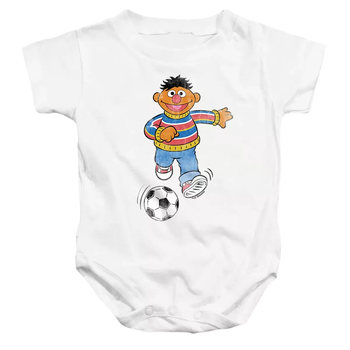 Детское боди с коротким рукавом Sesame Street Ernie Soccer, White