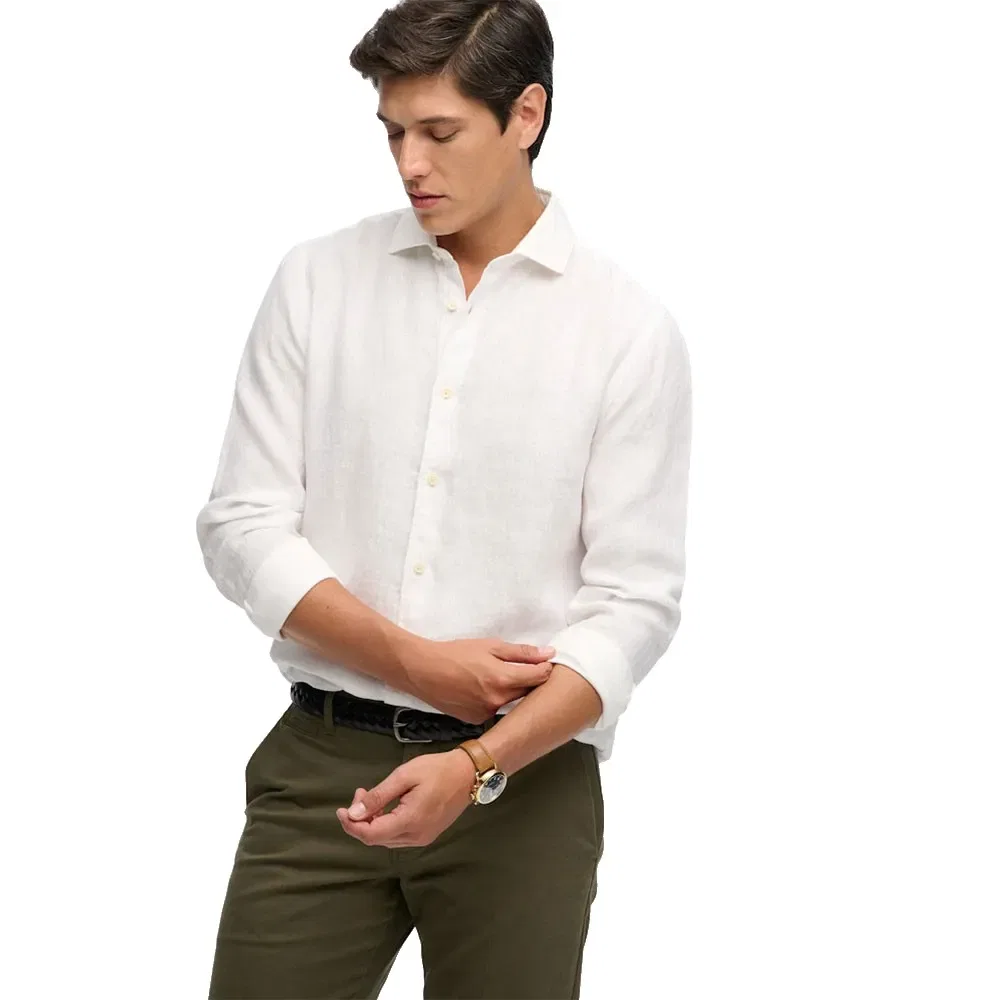 Рубашка с длинным рукавом Riviera Linen Superdry, белый — фото 4