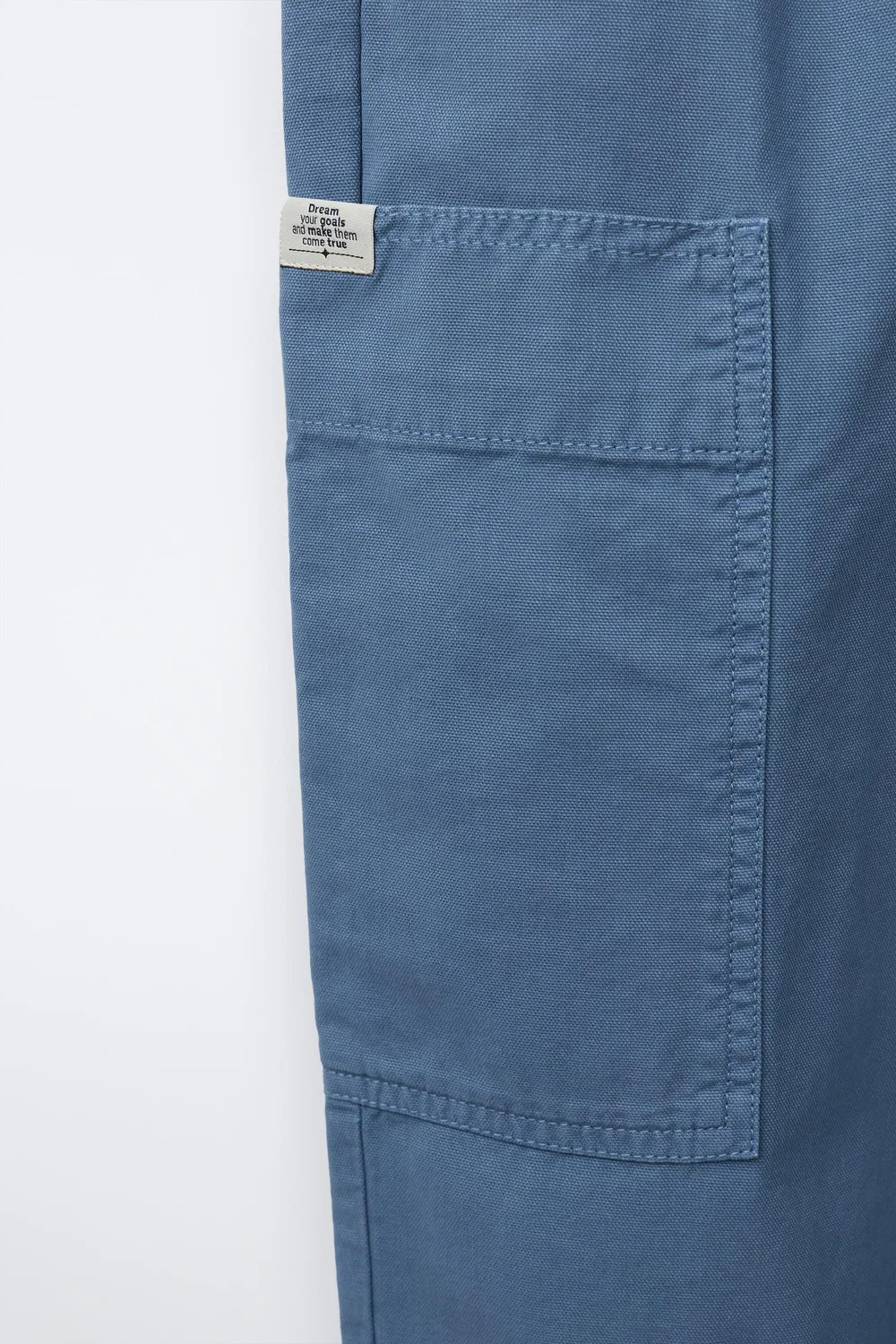 Тканевые брюки с карманами ZARA, Light Blue — фото 4