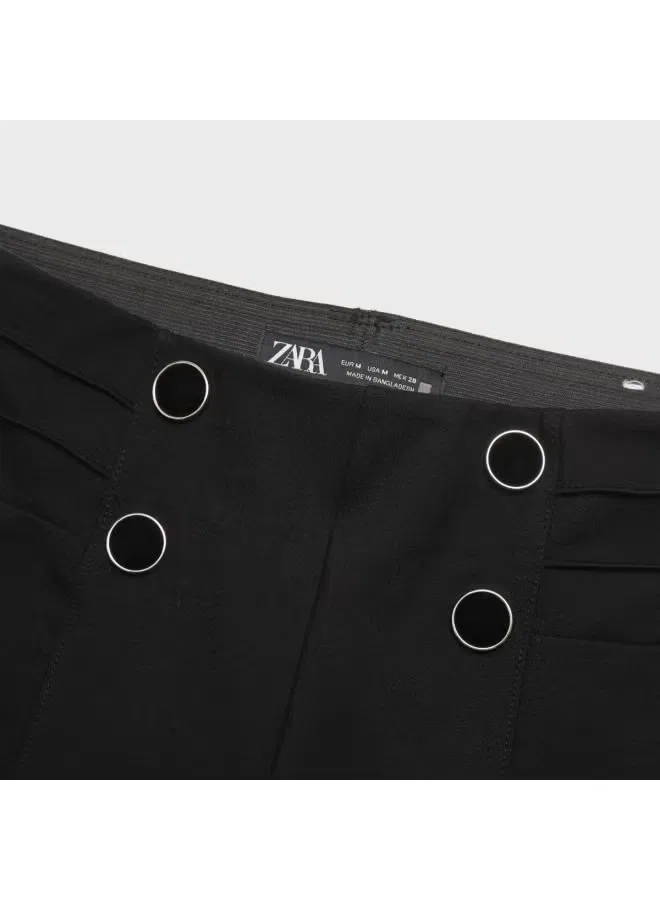 Брюки мягкие облегающие Zara, черный — фото 4