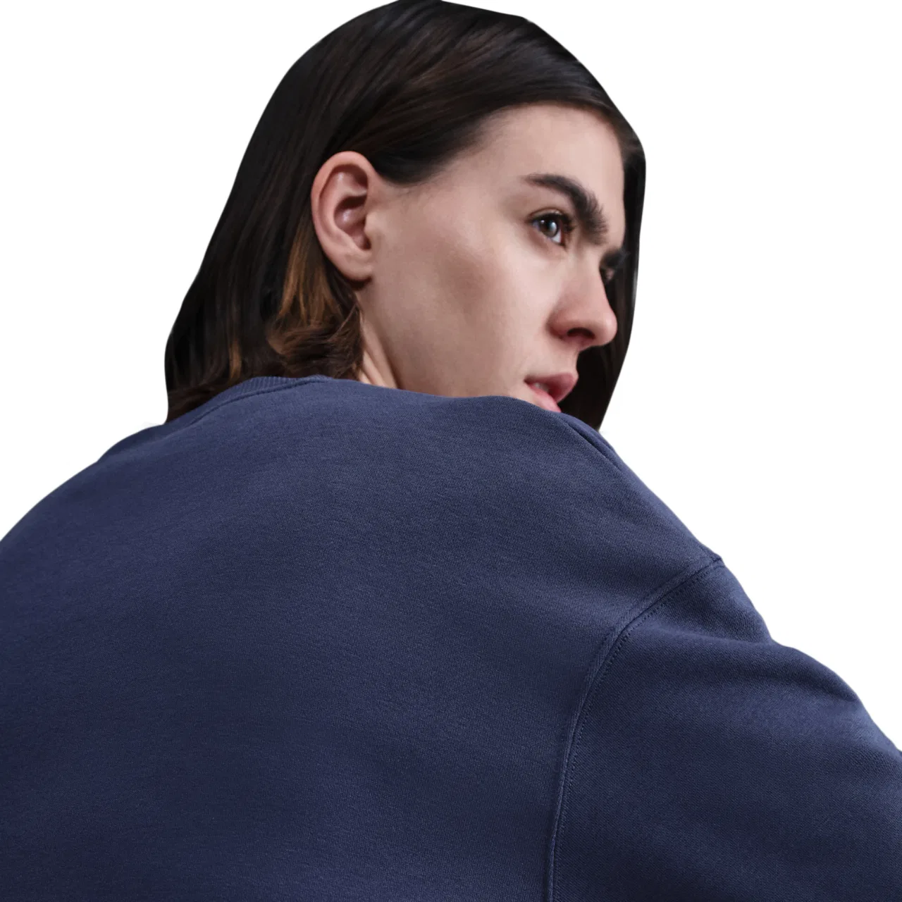 Женская флисовая кофта Phoenix Fleece Nike, цвет Sail/Midnight Navy — фото 2