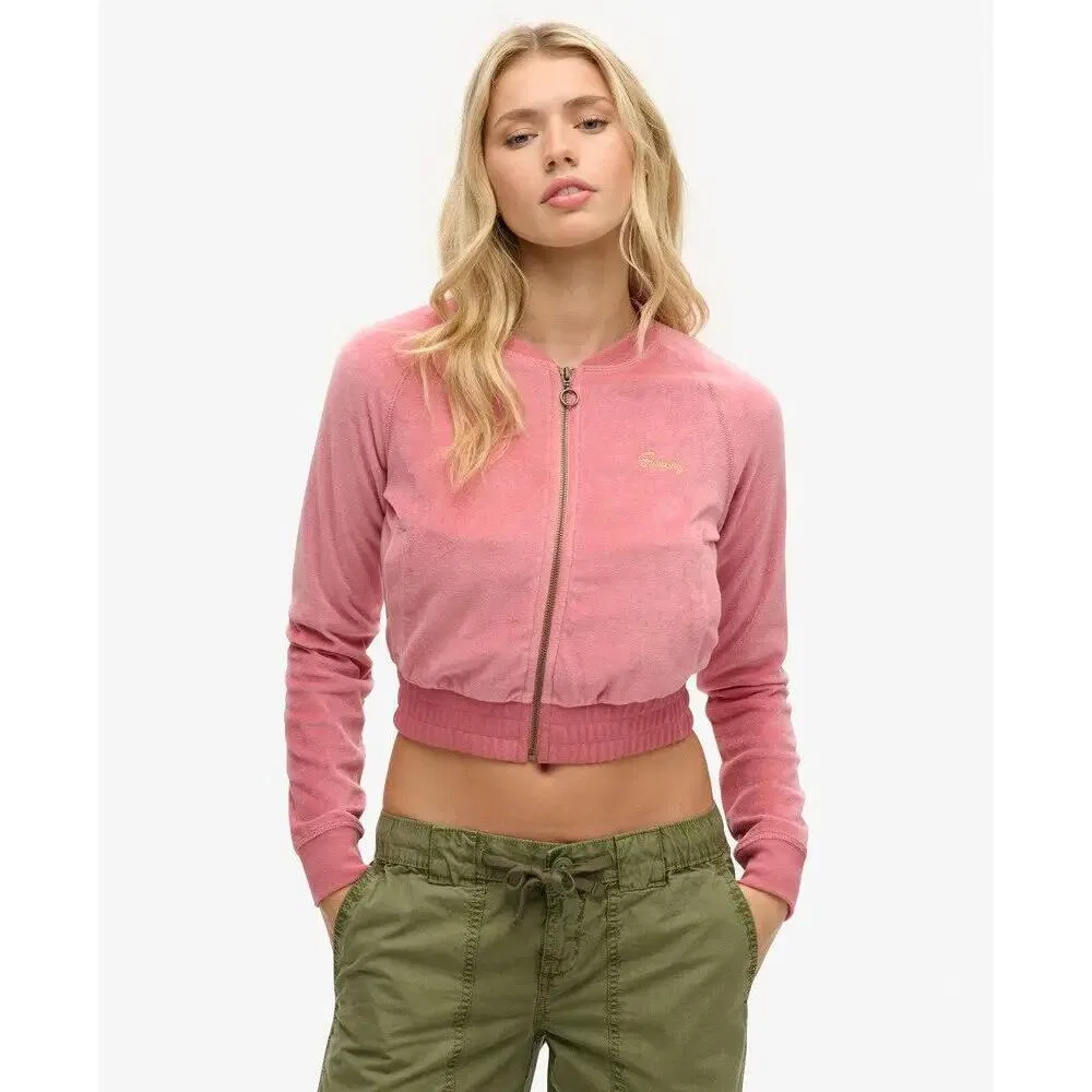 Женский свитшот с вышивкой Velours Superdry, Роза