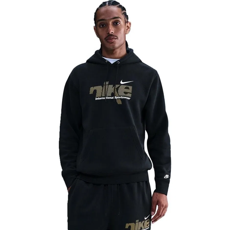Мужской свитшот с капюшоном Nike Club Black, Черный