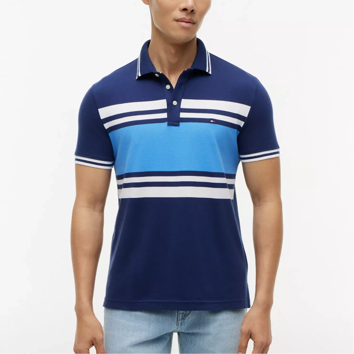 Мужское поло Marine Blue/Blue Tommy Hilfiger — фото 4