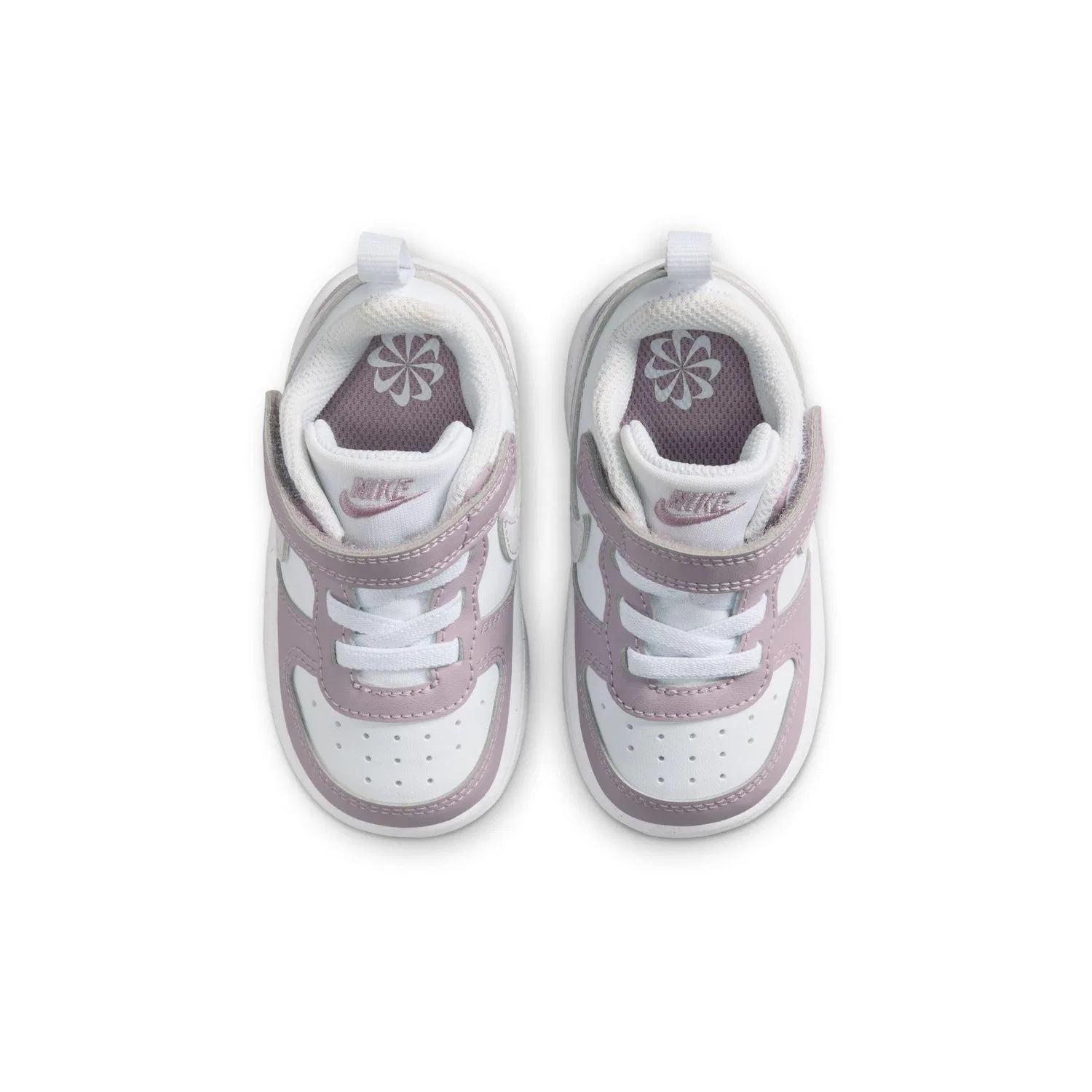 Детские кроссовки для мальчиков с принтом Court Borough Low Recraft NIKE, White Venice Plum Fog White — фото 3