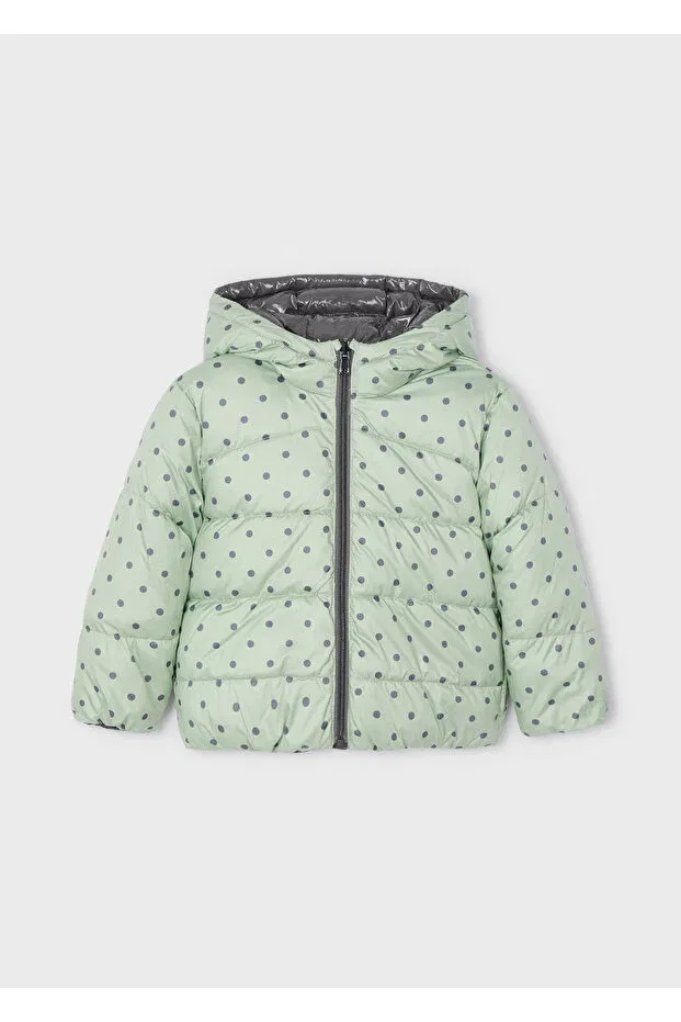 Детское зимнее пальто для девочек с капюшоном Mayoral, Mint Green — фото 4