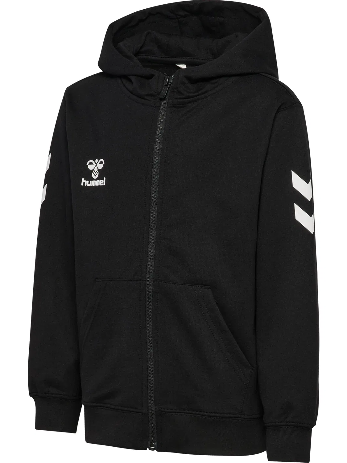 Детское худи с принтом Hmlgo 2.0 Chevron Zip Hoodie Kids Hummel, Черный