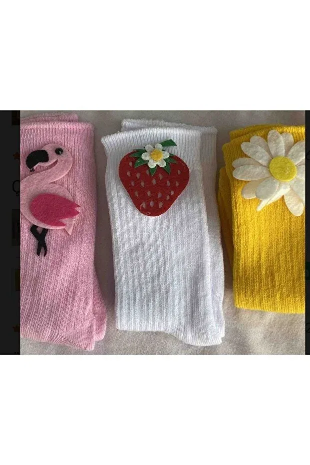 Детские носки для новорожденных хлопковые Özkardeşler Baby, Pink White Yellow