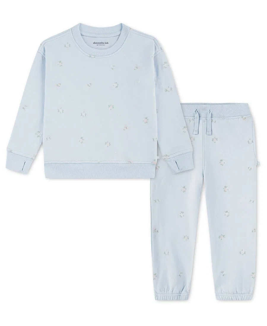 Комплект из свитшота и брюк, с вышивкой abercrombie kids, Blue