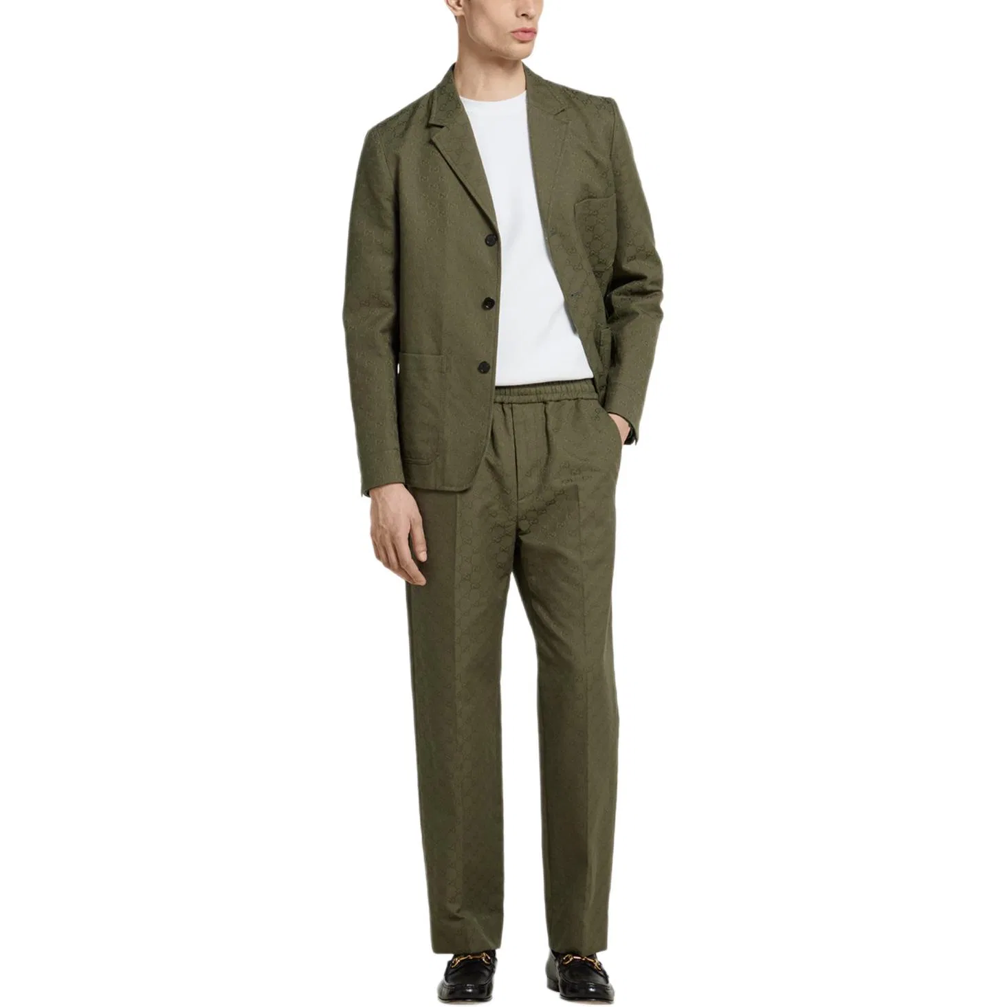 Мужские повседневные брюки зауженного кроя GUCCI, Green — фото 3