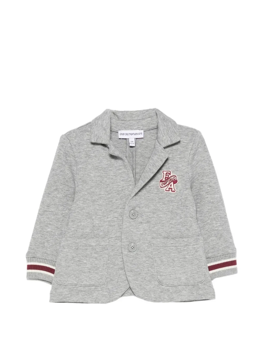 Куртка с логотипом и полосатой делкой Emporio Armani Kids, серый