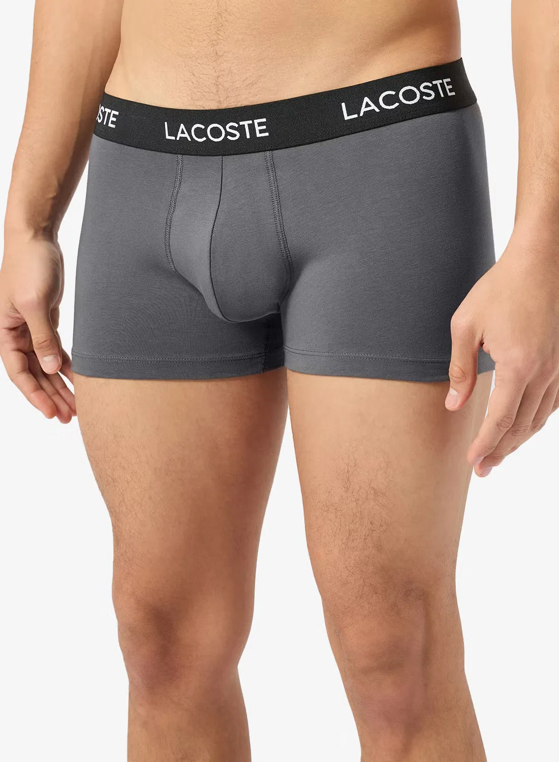 Трусы-боксеры эластичные, комплект из 5 штук, Lacoste, серый — фото 2