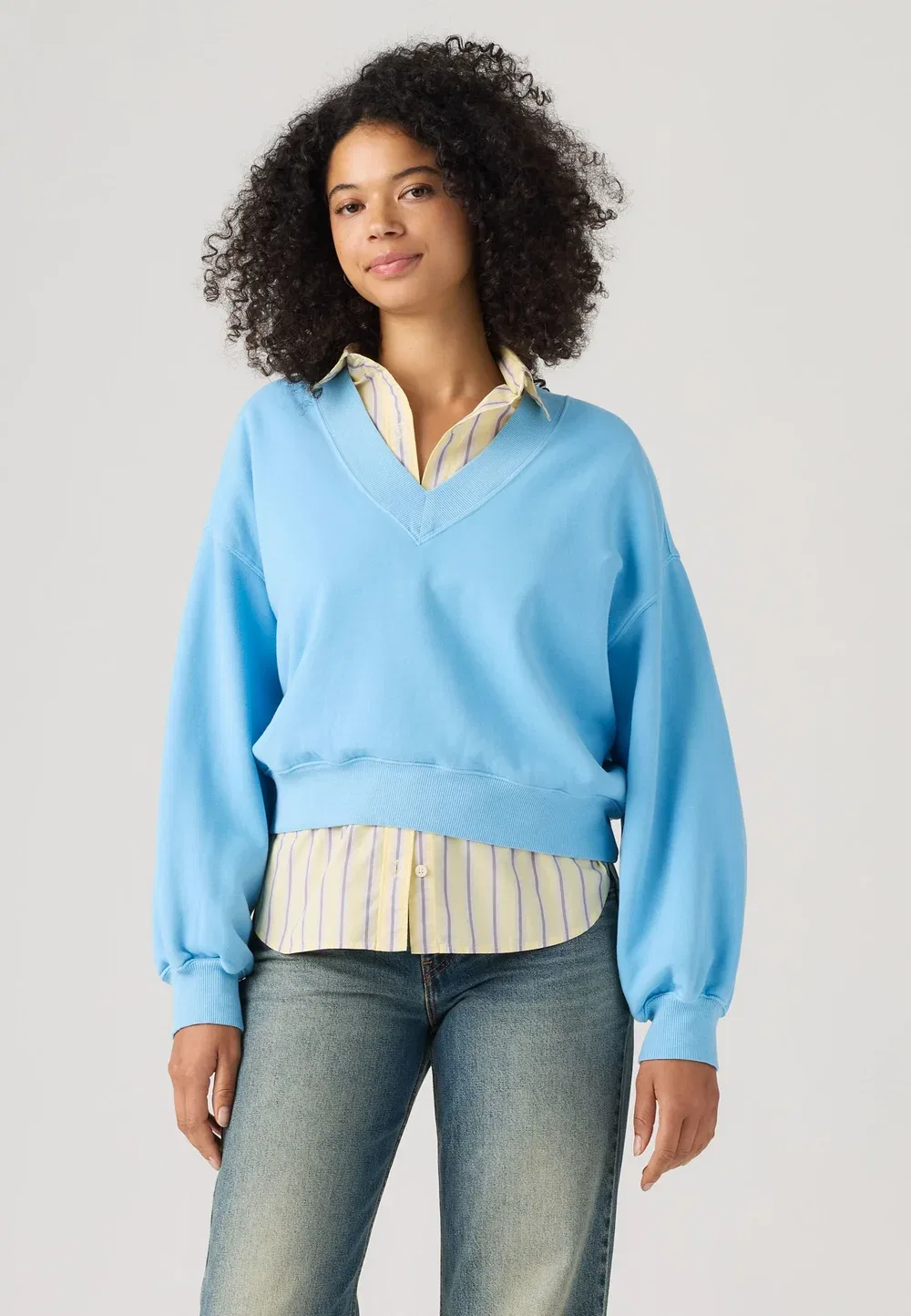 Винтажная толстовка Levi'S, H226 Womens Fleece Alaskan Blue Brushed Fleece