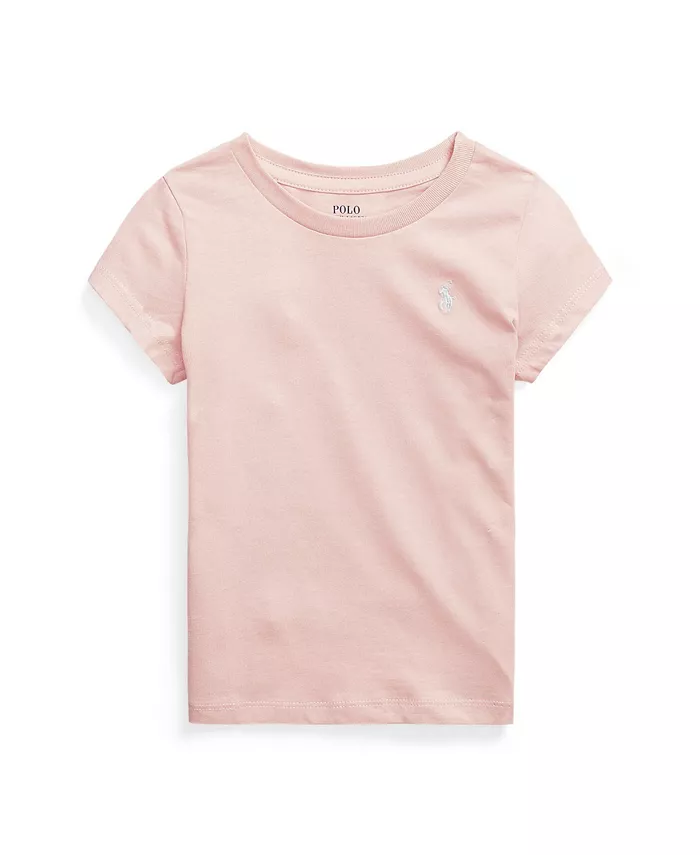 

Футболка с коротким рукавом из хлопкового джерси для девочек и малышек Polo Ralph Lauren, розовый