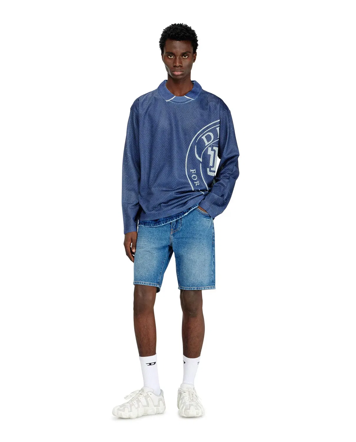 Мужские джинсовые шорты с slim fit Diesel, Azul Marino — фото 3