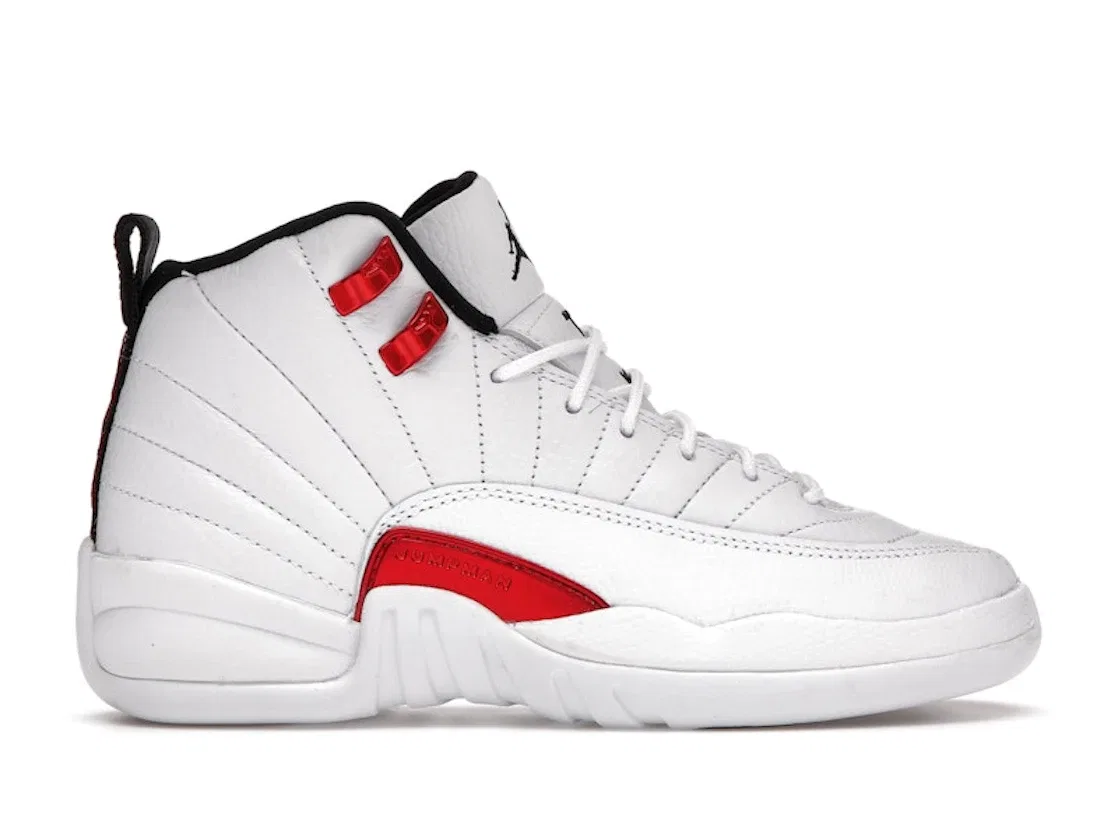 Детские кроссовки с принтом Jordan 12 Retro Twist Jordan, White/Black-University Red