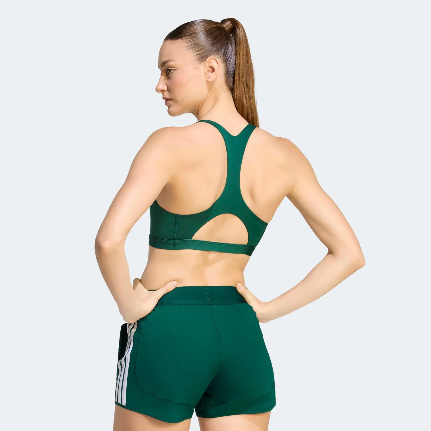 Женский спортивный топ для фитнеса с поддержкой средней интенсивности Adidas Performance, Collegiate Green — фото 2