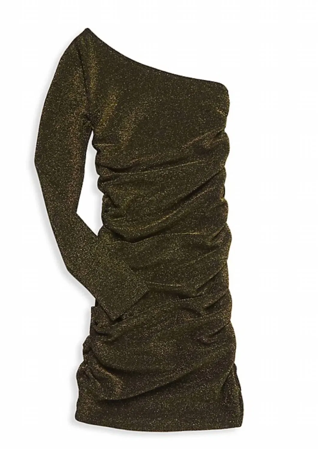 Детское платье для девочек с одним рукавом на одно плечо Harlow One-Shoulder THEME, Gold Sparkle — фото 3