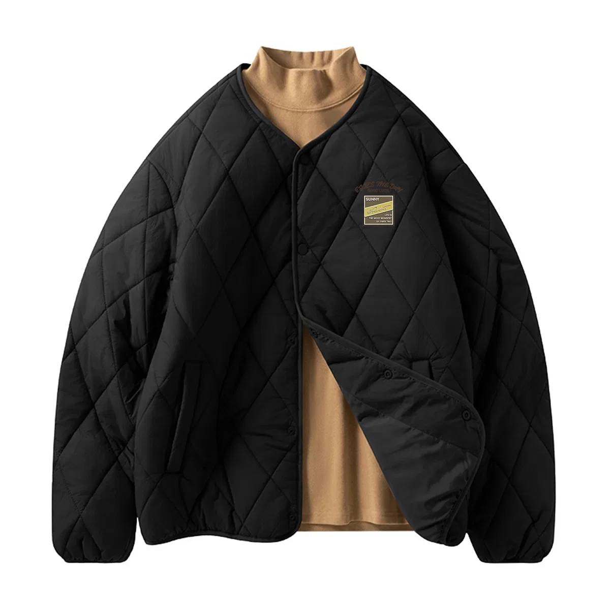 Детская пуховая куртка без воротника MINISO, Black (3D Logo) Chest
