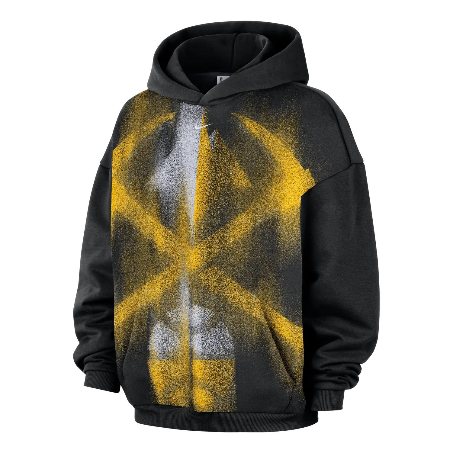 Мужское худи для баскетбола Denver Nuggets Standard Issue Therma-FIT Fleece Hoodie 'Black White' Nike, Black/White