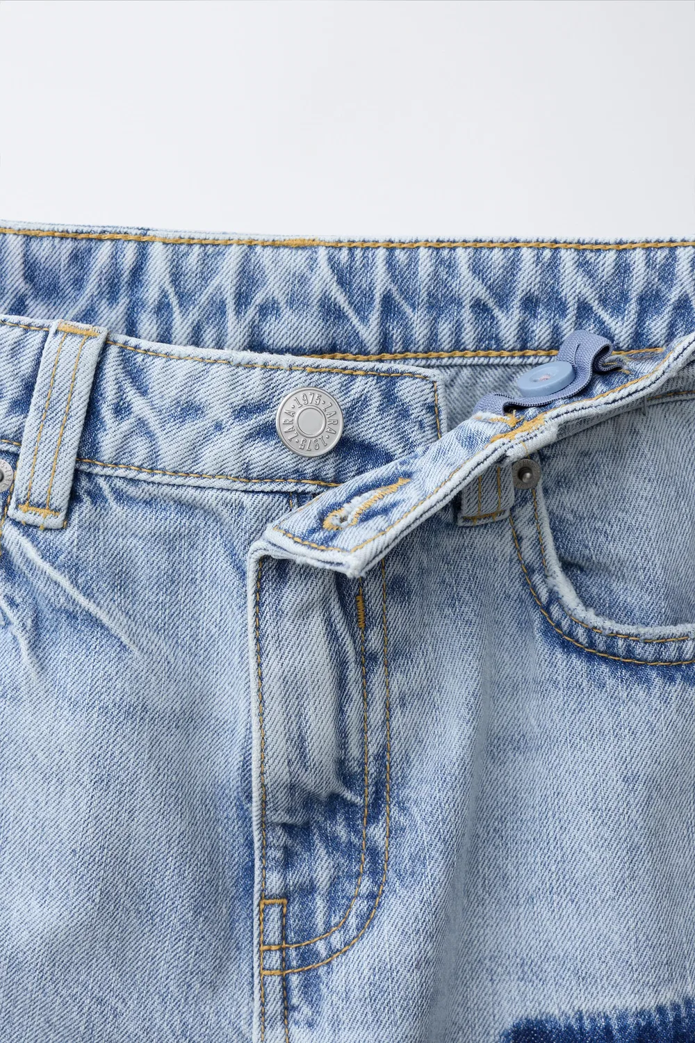 Свободные джинсы с нашивками ZARA, Blue — фото 3