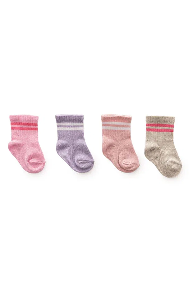 Детские носки для девочек в полоску 5-парный набор Hellobaby, Pink Ebebek Hello Baby
