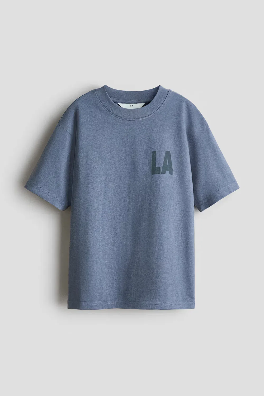 Футболка с принтом свободного кроя H&M, Stahlblau/La — фото 4