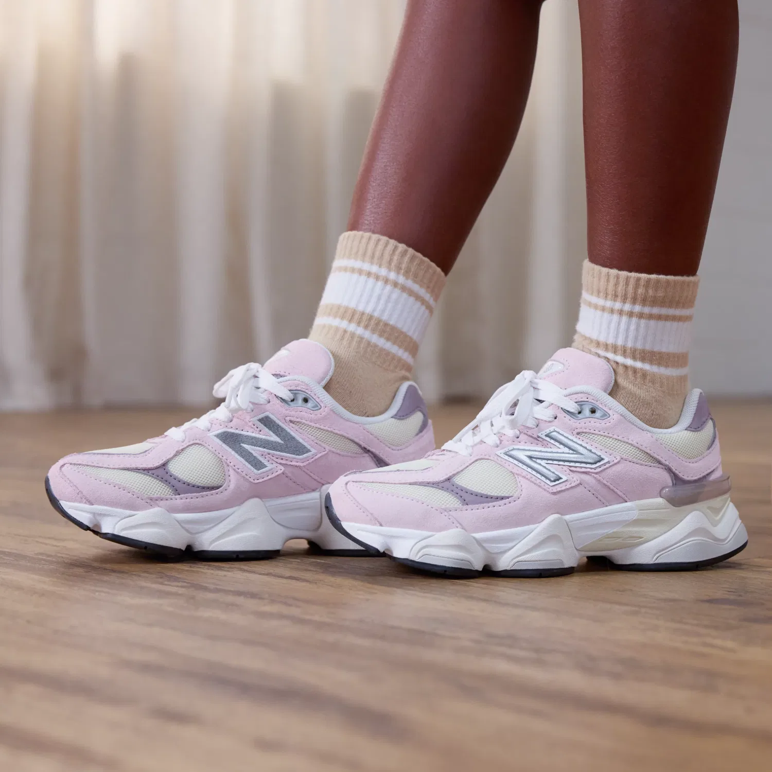 Детские кроссовки с шнуровкой 9060 Lace New Balance, Rose Sugar With Ice Wine — фото 2