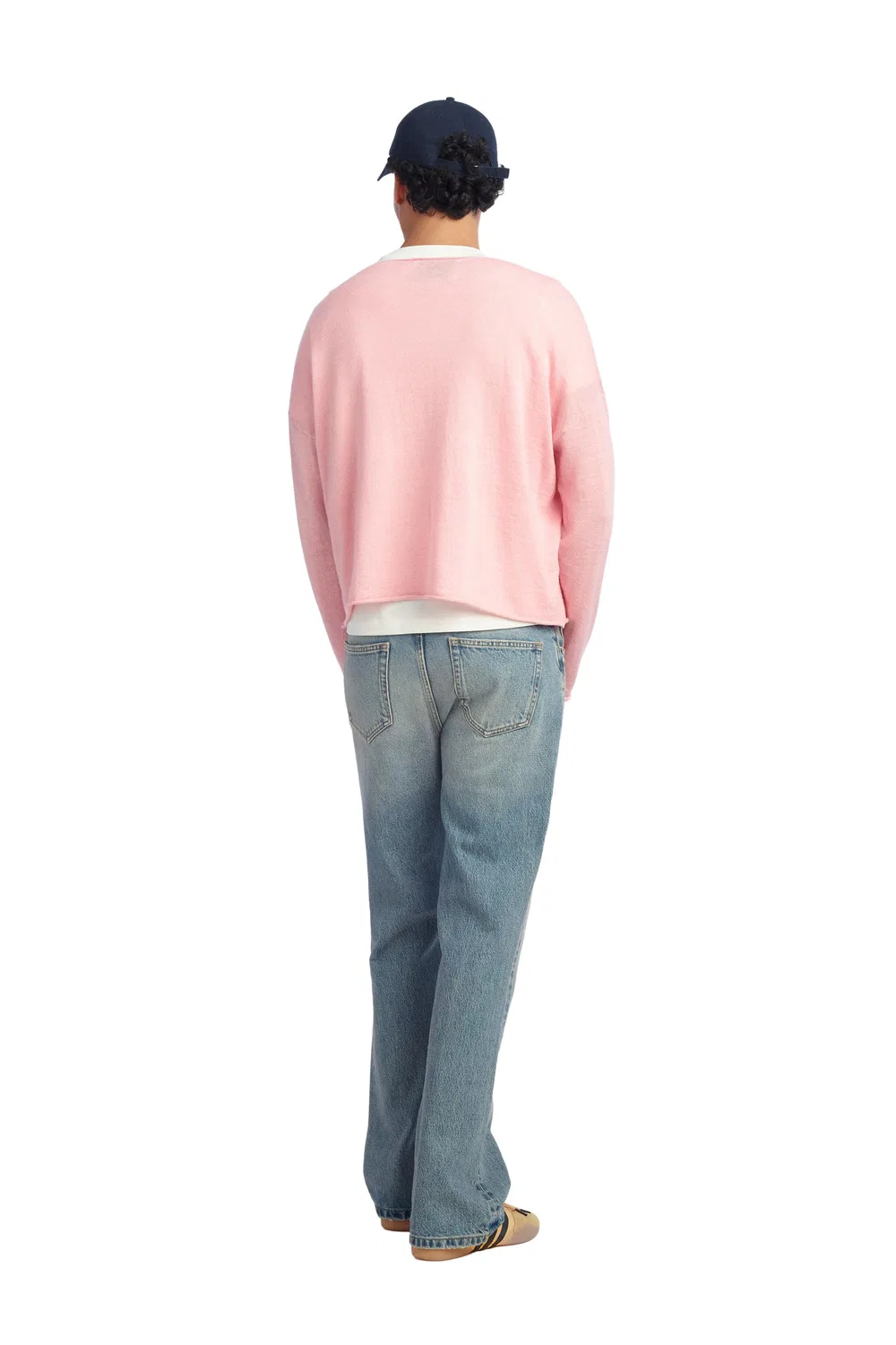 Укороченный свитер из льна и шерсти ZARA, Pink — фото 2