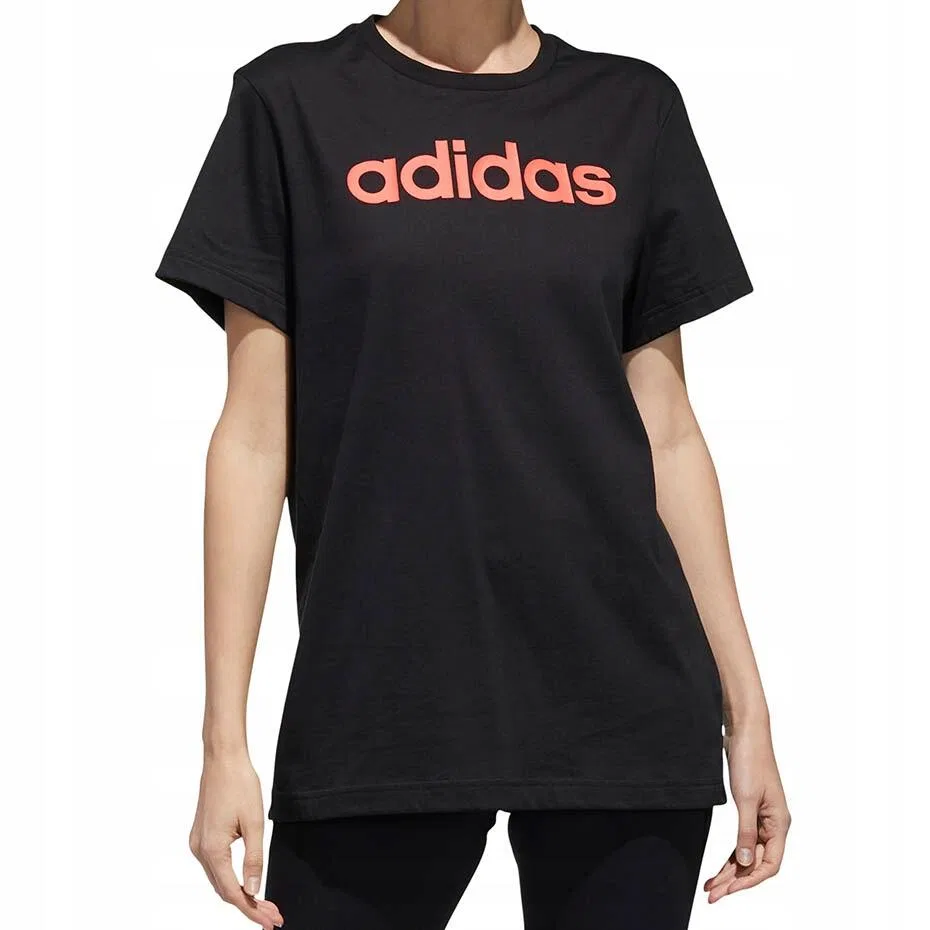 Женская футболка свободного кроя Linear Loose Tee Adidas, Schwarz Orange Schwarz