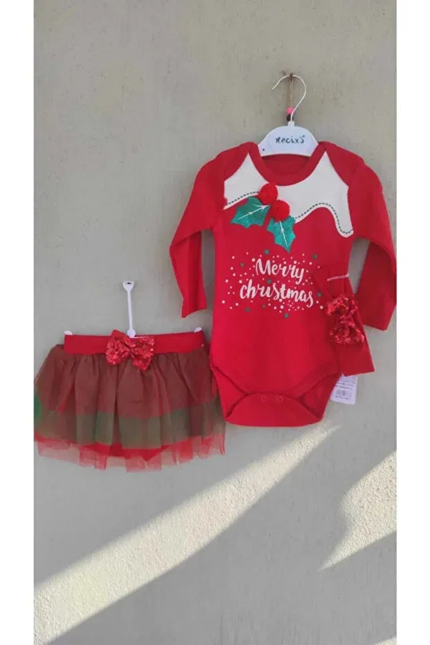 Детский комплект для девочек с принтом New Year's Eve Glam Noel, Multicolor — фото 4