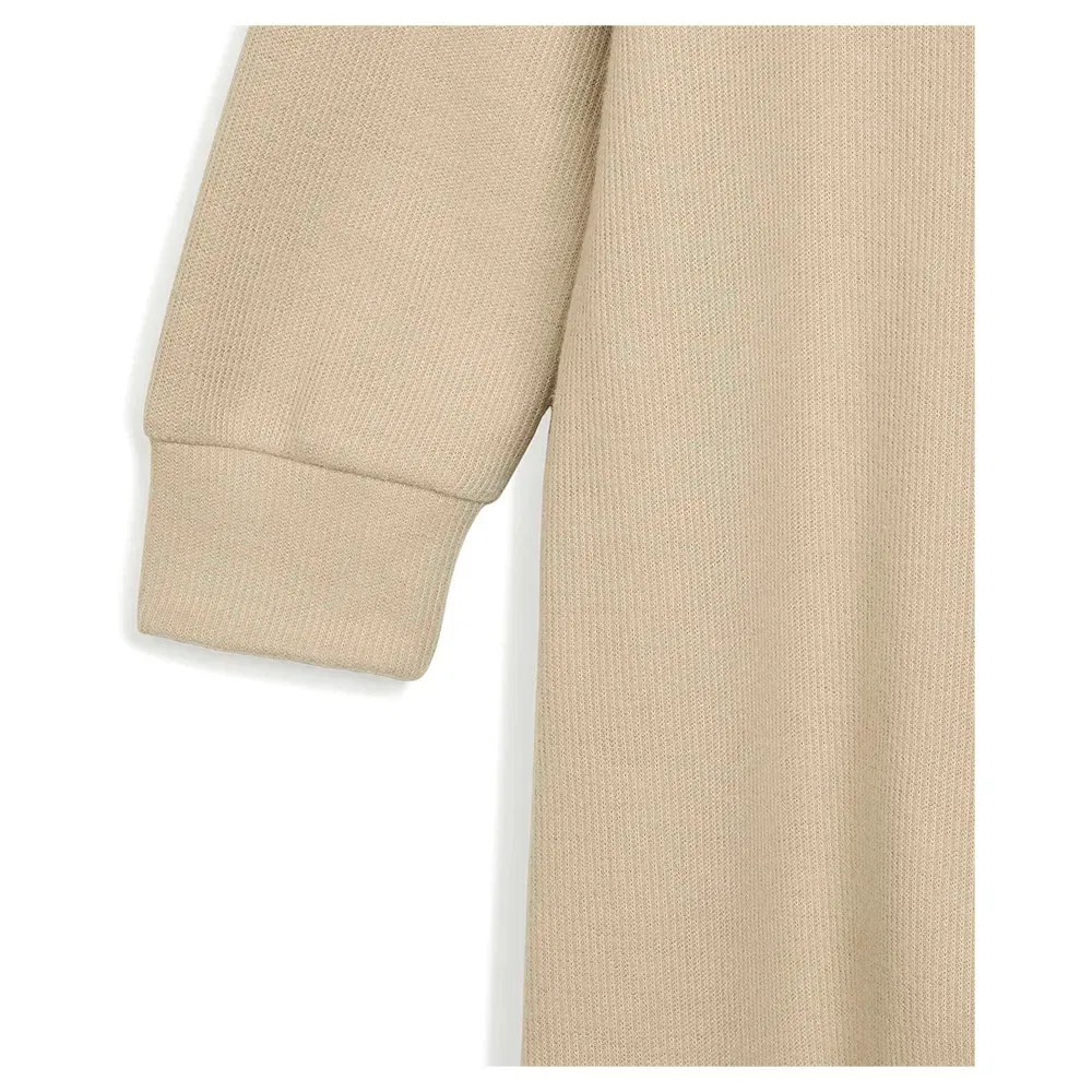 Детский утепленный комбинезон с капюшоном Adidas Originals Regular Hooded Winterized Rib Onesie, Beige — фото 4