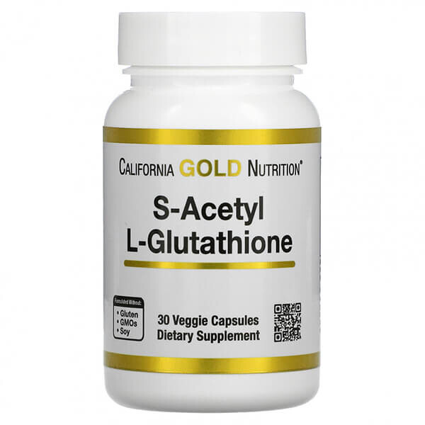 

S-ацетил-L-глутатион California Gold Nutrition 100 мг, 30 капсул