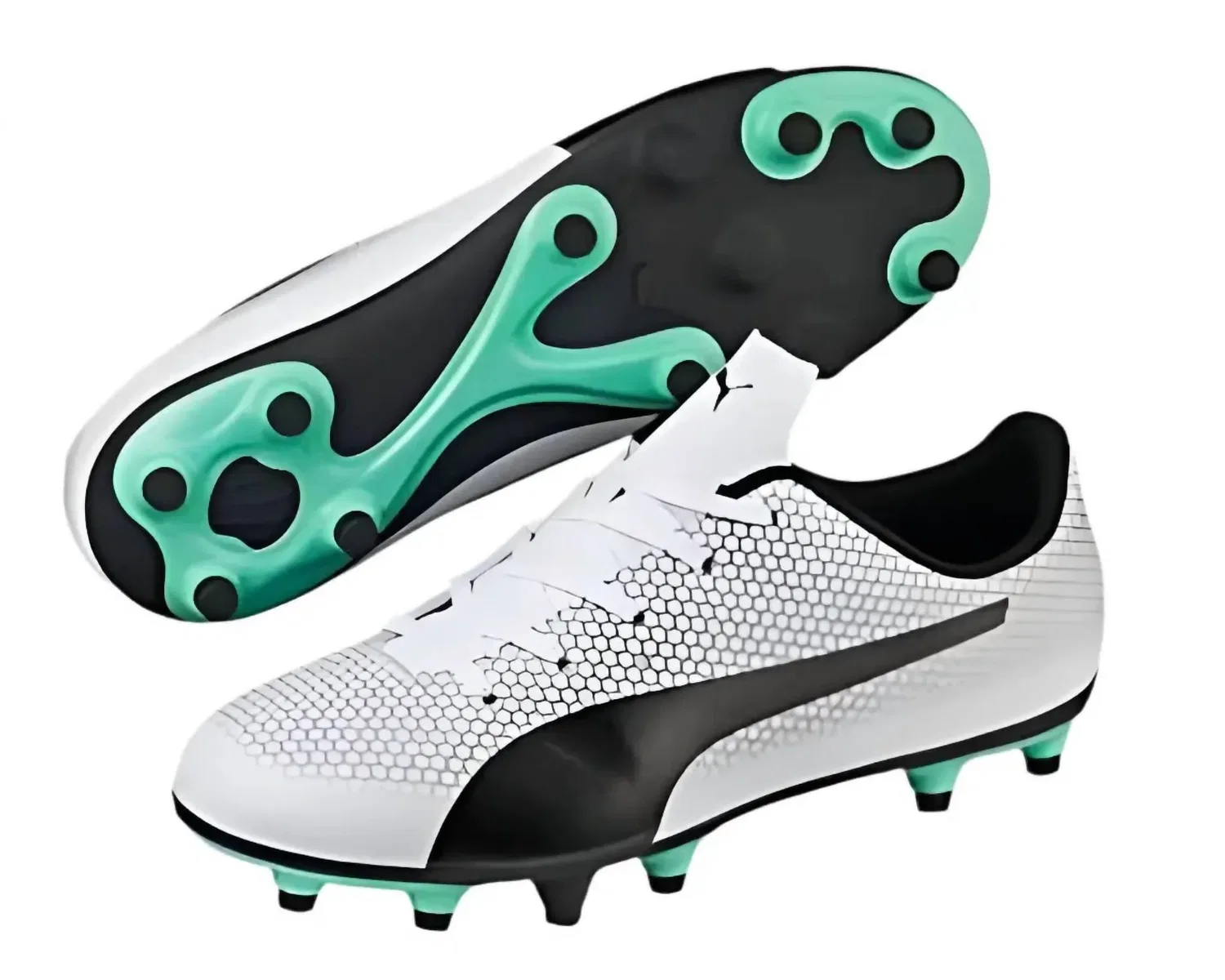 Детские футбольные бутсы для мальчиков с шипами Spirit FG Jr Puma, White — фото 2
