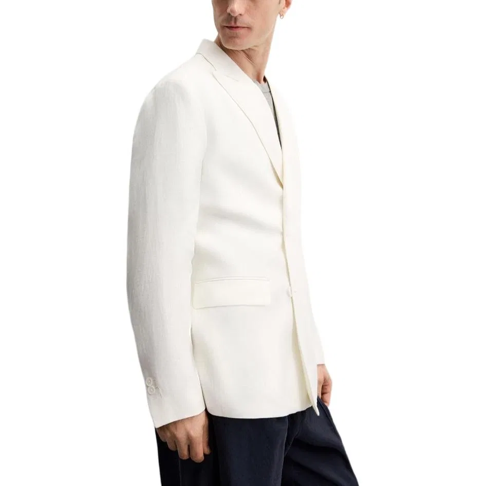 Мужской деловой костюм с лацканами White ZARA, Белый — фото 4