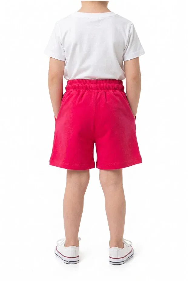 Детские шорты для девочек с принтом Girl'S tie-waist floral embroidered shorts 25032 Toontoy, Dark Fuchsia — фото 4