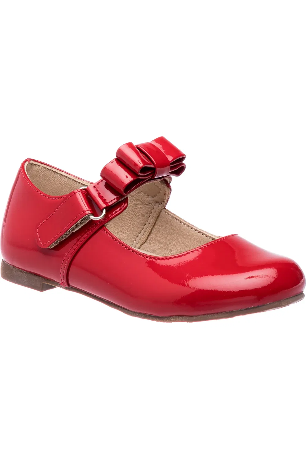 Детские туфли Мэри Джейн на каблучке с бантом Elephantito, Patent Red