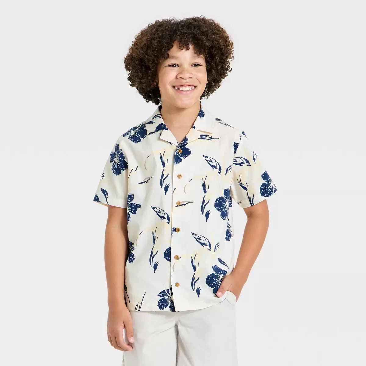 Детская рубашка с коротким рукавом с принтом Grayson Threads Kids BOYS BOTTOMS, Cream