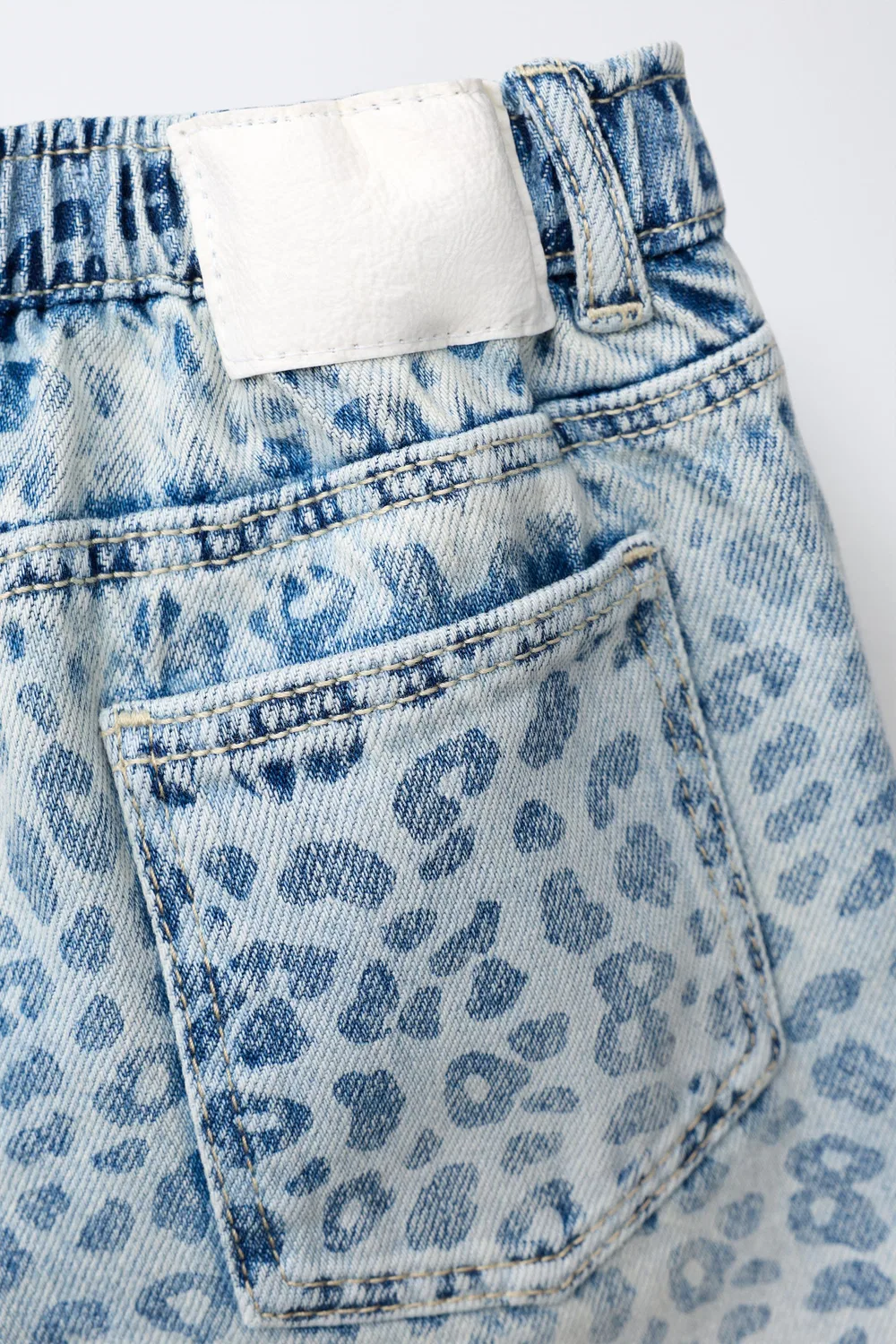 Джинсовые шорты-бермуды с животным принтом ZARA, Light blue — фото 4