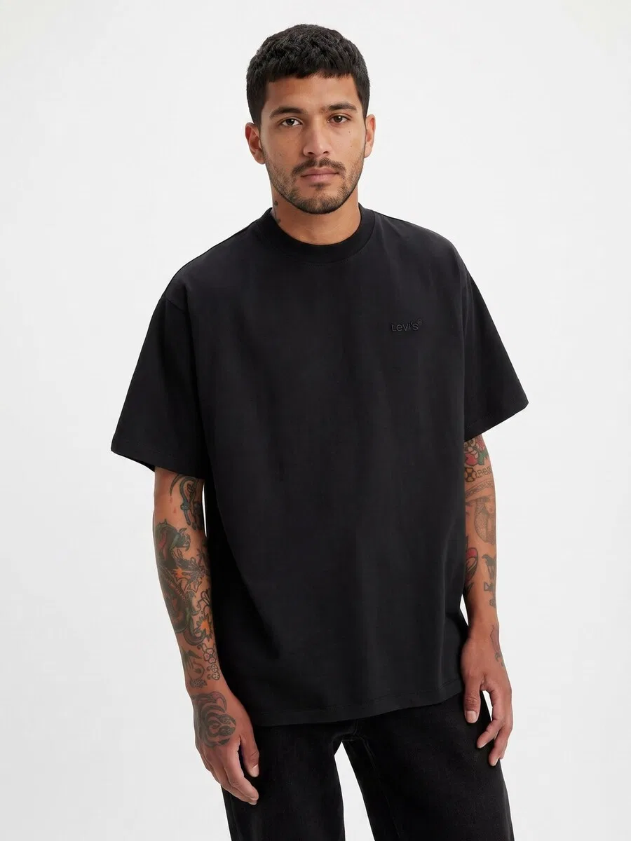 Футболка LEVI'S RED TAB VINTAGE TEE MINERAL BLACK GARMENT черного цвета