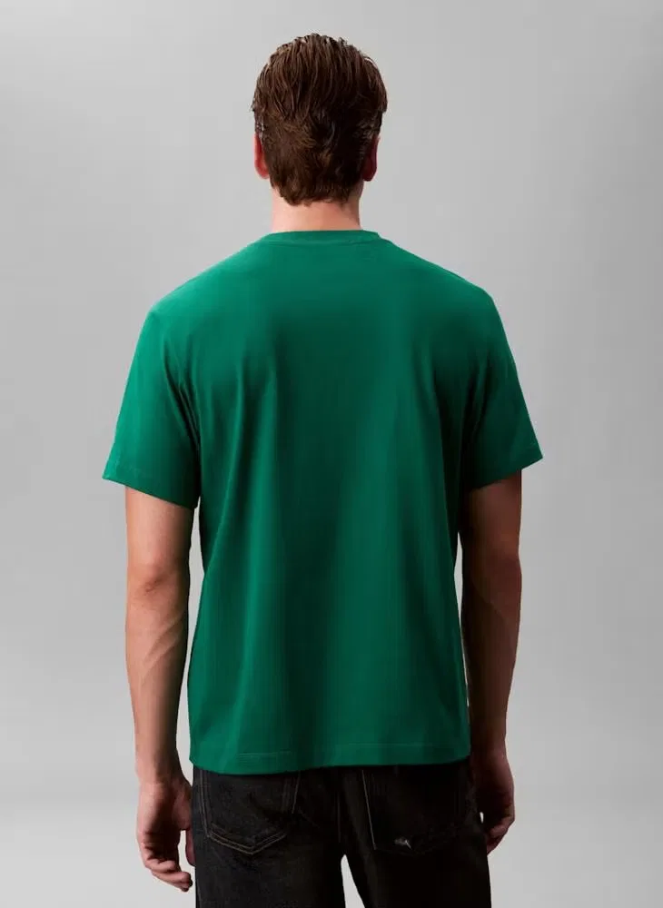 Футболка с принтом Graphic crew neck Calvin Klein, зеленый — фото 2