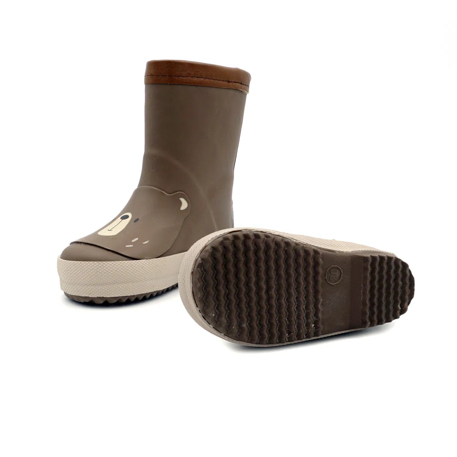 Детские резиновые сапоги с флисовой подкладкой MAXIMO, Dark Brown — фото 2