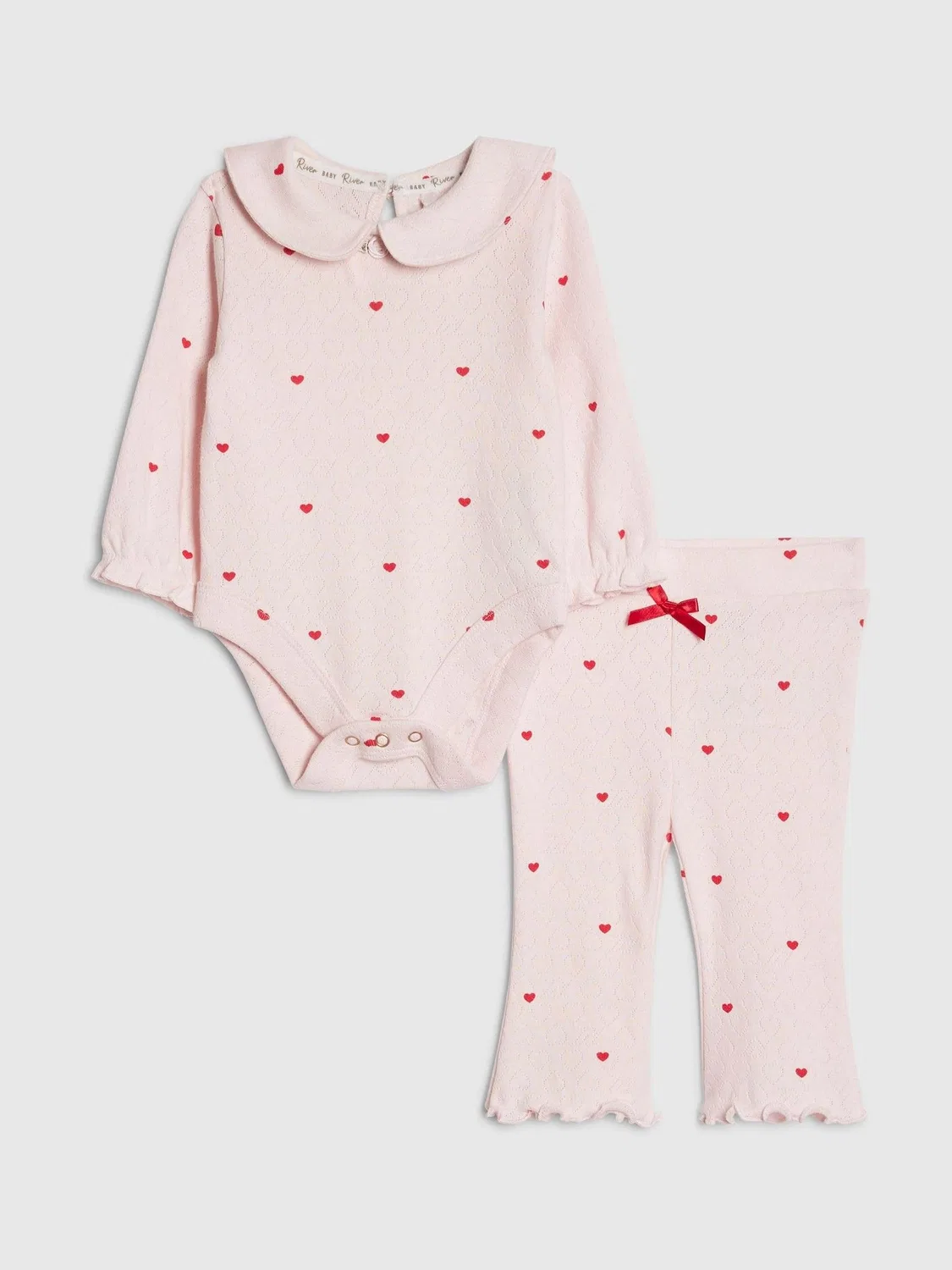 Комплект из боди и леггинсов с сердечками River Island, розовый