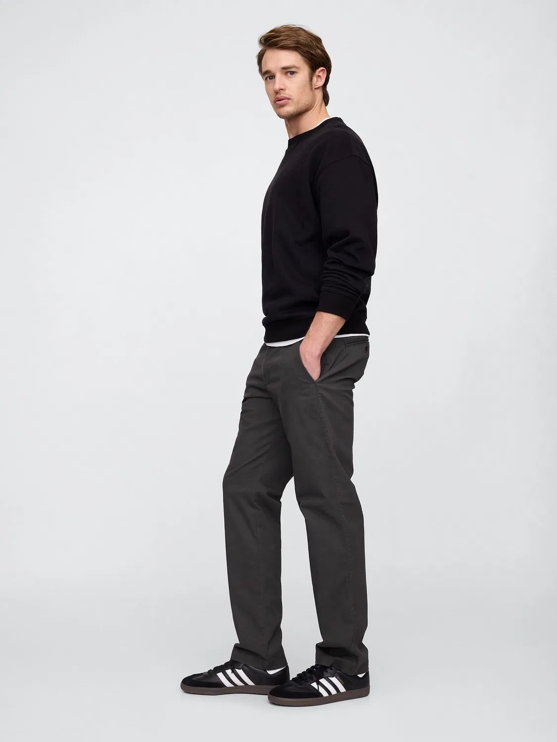Чинос прямого кроя Gap Essential Straight, Charcoal — фото 3