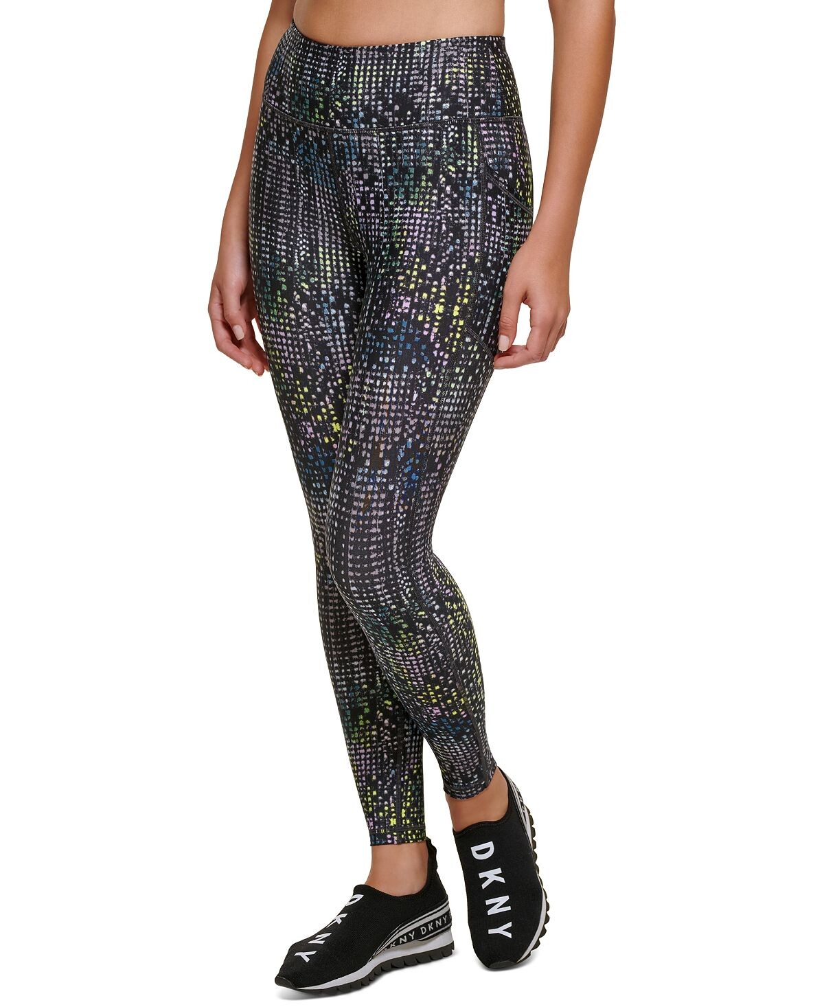 

Леггинсы с высокой талией 7/8 и принтом DKNY