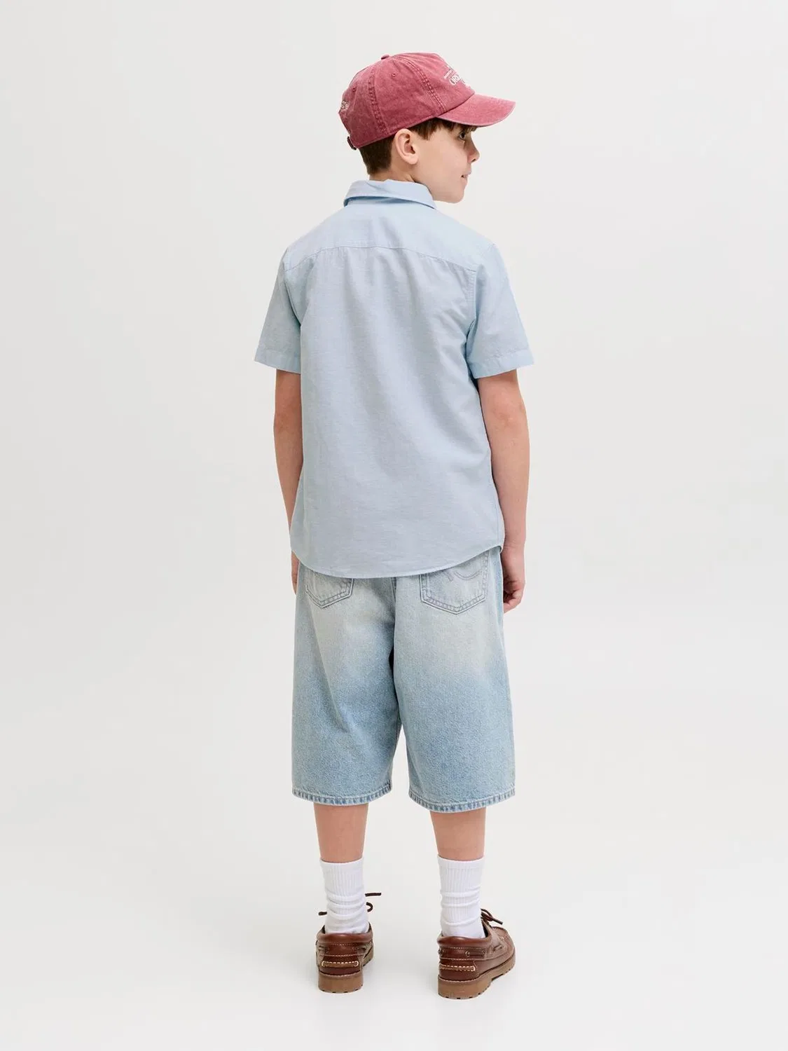Рубашка из льняной смеси с коротким рукавом, JACK & JONES Junior, синий — фото 2