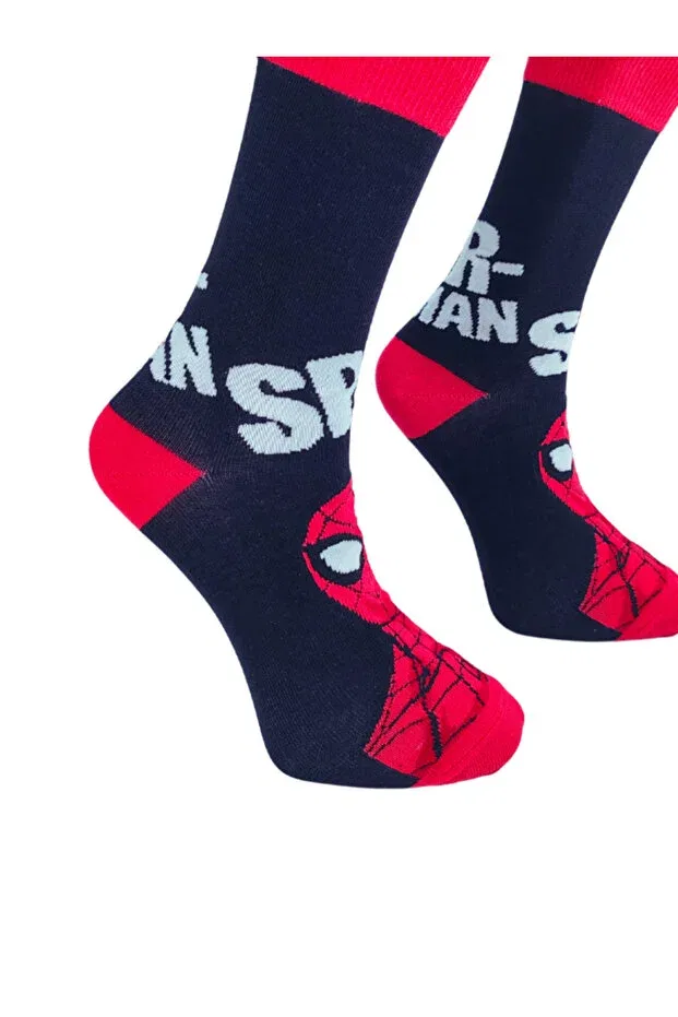 Детские носки с принтом Unisex Special Series Happy Colorful Socks Marvel Spider Man Shuttle Park, Çok Renkli — фото 3